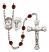 Saint Camillus of Lellis and Nurse Rosary with Garnet Beads