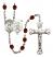 Saint Christopher and Air Force Rosary with Garnet Beads