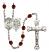 Saint Christopher and EMT Rosary with Garnet Beads