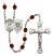 Saint Christopher and Coast Guard Rosary with Garnet Beads