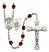 Saint Christopher and Marines Rosary with Garnet Beads