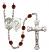 Saint Christopher and Paratrooper Rosary with Garnet Beads