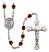 San Cristobal Engravable Rosary with Garnet Beads