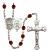 Saint George and Air Force Rosary with Garnet Beads