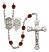 Saint George and EMT Rosary with Garnet Beads