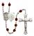 Saint George and Army Rosary with Garnet Beads