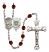 Saint George and Coast Guard Rosary with Garnet Beads