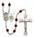 Saint George and Marines Rosary with Garnet Beads