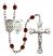 Saint George and Nat'l Guard Rosary with Garnet Beads