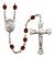 Saint Gerard Majella Engravable Rosary with Garnet Beads