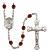 Saint Isidore of Seville Engravable Rosary with Garnet Beads