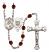 Saint Joan of Arc and Coast Guard Rosary with Garnet Beads