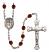 San Judas Engravable Rosary with Garnet Beads