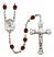 Saint Louise de Marillac Engravable Rosary with Garnet Beads