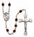 Saint Kilian Engravable Rosary with Garnet Beads