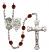 Saint Michael and EMT Rosary with Garnet Beads