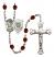 Saint Michael and Coast Guard Rosary with Garnet Beads