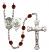 Saint Michael and Marines Rosary with Garnet Beads