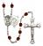 Saint Michael and Paratrooper Rosary with Garnet Beads