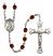 Saint Peregrine Laziosi Engravable Rosary with Garnet Beads