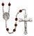 San Raymon Nonato Engravable Rosary with Garnet Beads