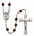 Saint Scholastica Engravable Rosary with Garnet Beads