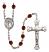 San Juan de Dios Engravable Rosary with Garnet Beads