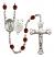 Guardian Angel and Army Rosary with Garnet Beads