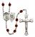 Guardian Angel and Coast Guard Rosary with Garnet Beads