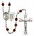 Guardian Angel and Navy Rosary with Garnet Beads