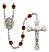 Lord Is My Shepherd Engravable Rosary with Garnet Beads