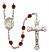 Maria Stein Engravable Rosary with Garnet Beads