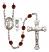 Saint Christopher and Volleyball Rosary with Garnet Beads