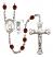 Saint Christopher and Gymnastics Rosary with Garnet Beads