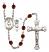 Saint Christopher and Dance Rosary with Garnet Beads