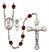 Saint Christopher and Lacrosse Rosary with Garnet Beads