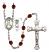 Saint Christopher and Softball Rosary with Garnet Beads