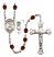 Saint Christopher and Football Rosary with Garnet Beads