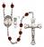 Saint Christopher and Golf Rosary with Garnet Beads