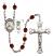 Saint Christopher and Ice Hockey Rosary with Garnet Beads