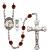 Saint Christopher and Tennis Rosary with Garnet Beads