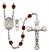 Saint Christopher and Wrestling Rosary with Garnet Beads