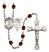 Saint Sebastian and Football Rosary with Garnet Beads