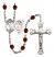 Saint Sebastian and Golf Rosary with Garnet Beads