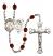 Saint Sebastian and Basketball Rosary with Garnet Beads