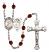 Saint Sebastian and Soccer Rosary with Garnet Beads