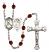 Saint Sebastian and Ice Hockey Rosary with Garnet Beads