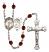 Saint Sebastian and Tennis Rosary with Garnet Beads