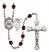 Saint Sebastian and Swimming Rosary with Garnet Beads