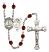 Saint Sebastian and Skiing Rosary with Garnet Beads